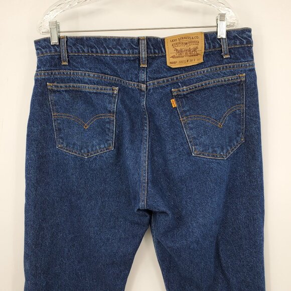 Vintage Levi's 505 Regular Fit Straight Leg Orange Tab Denim Jeans 38x30 - Picture 5 of 8